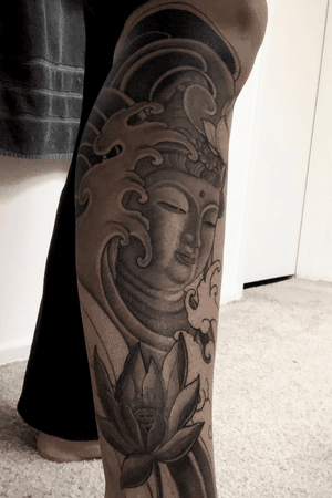 Healed Buddha leg sleeve on progress