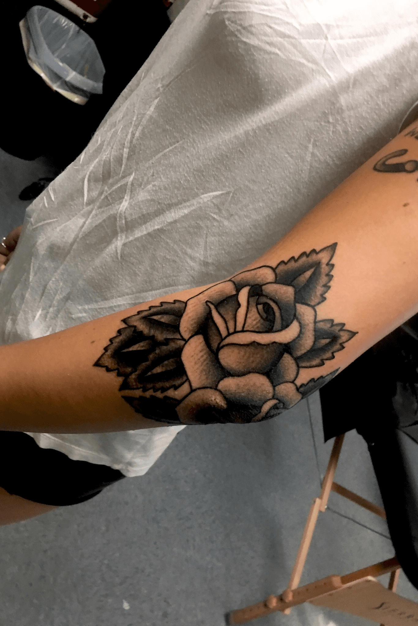 Traditional tattoo Tuesday Rose elbow tattoo by jimmyjohnsontattoo  tattootuesday southie boston bostontattooartist art  Instagram