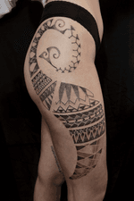 Sexy tight tattoo Maori inspired design by me #maori #dotwork