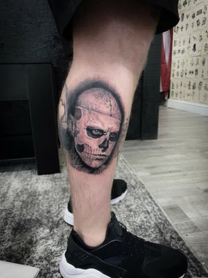 Zombie boy portrait tattoo by Brennan aka inkpanzee. 