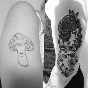 Tatuagem de cobertura antes / depois 