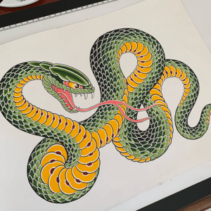 Snake design #snake #japanesesnake #jarradchivers #irezumi #traditional 