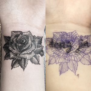 Rose cover up....#tattoo #tattoodesign #blacktattooart #blackwork #tattooart #seoultattoo #tattrx #blacktattoo #tttism #btattooing #koreatattoo #타투 #문신 #타투도안 #일러스트타투 #라인타투 #서울타투 #미니타투 #블랙워크 #레터링타투