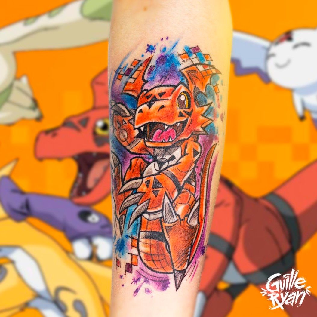 Digimon tattoos done by matsy Visit animemasterink for the best anime  tattoos To submit your work use the tag   Digimon tattoo Nerdy tattoos  Anime tattoos