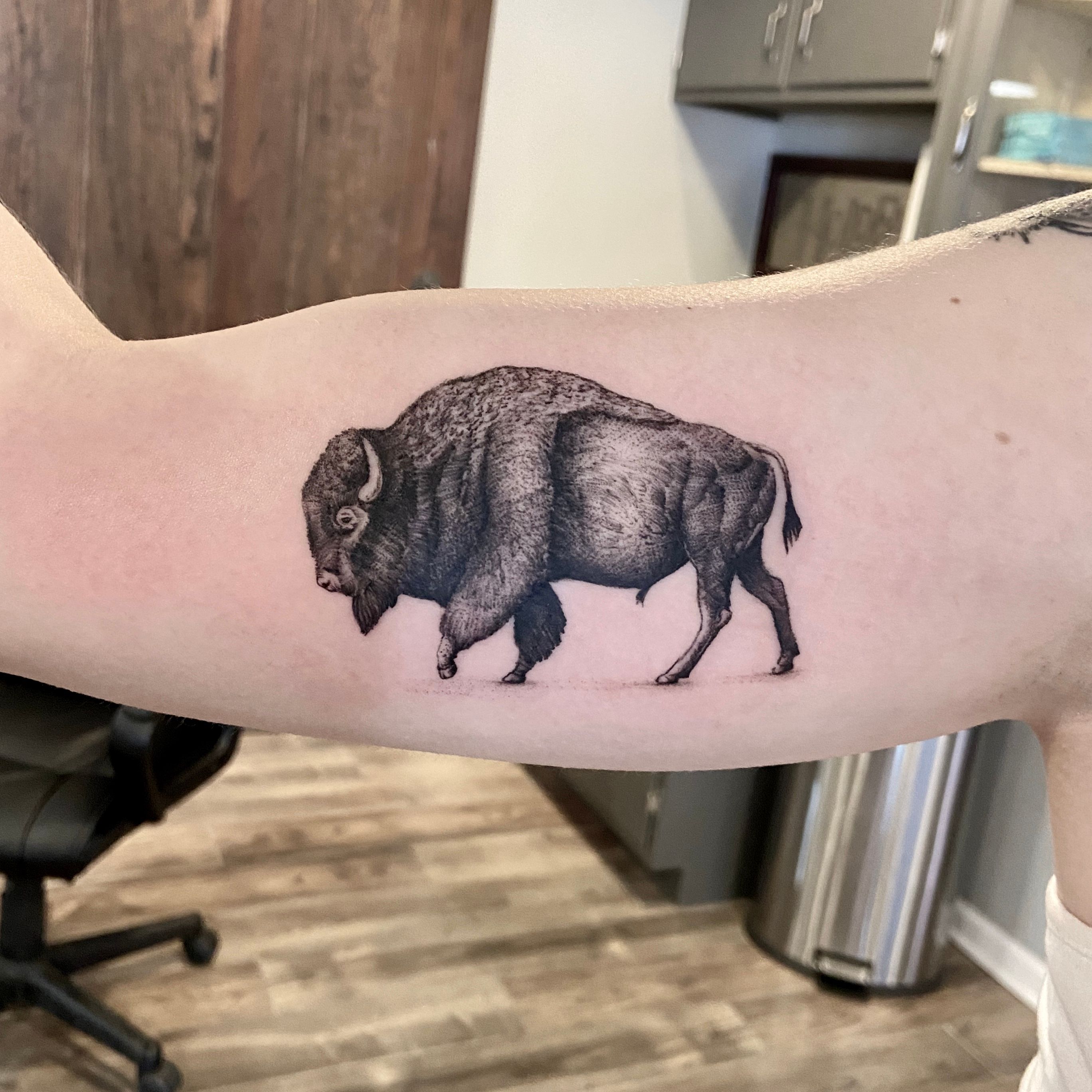Aggregate 76+ bison tattoo simple latest
