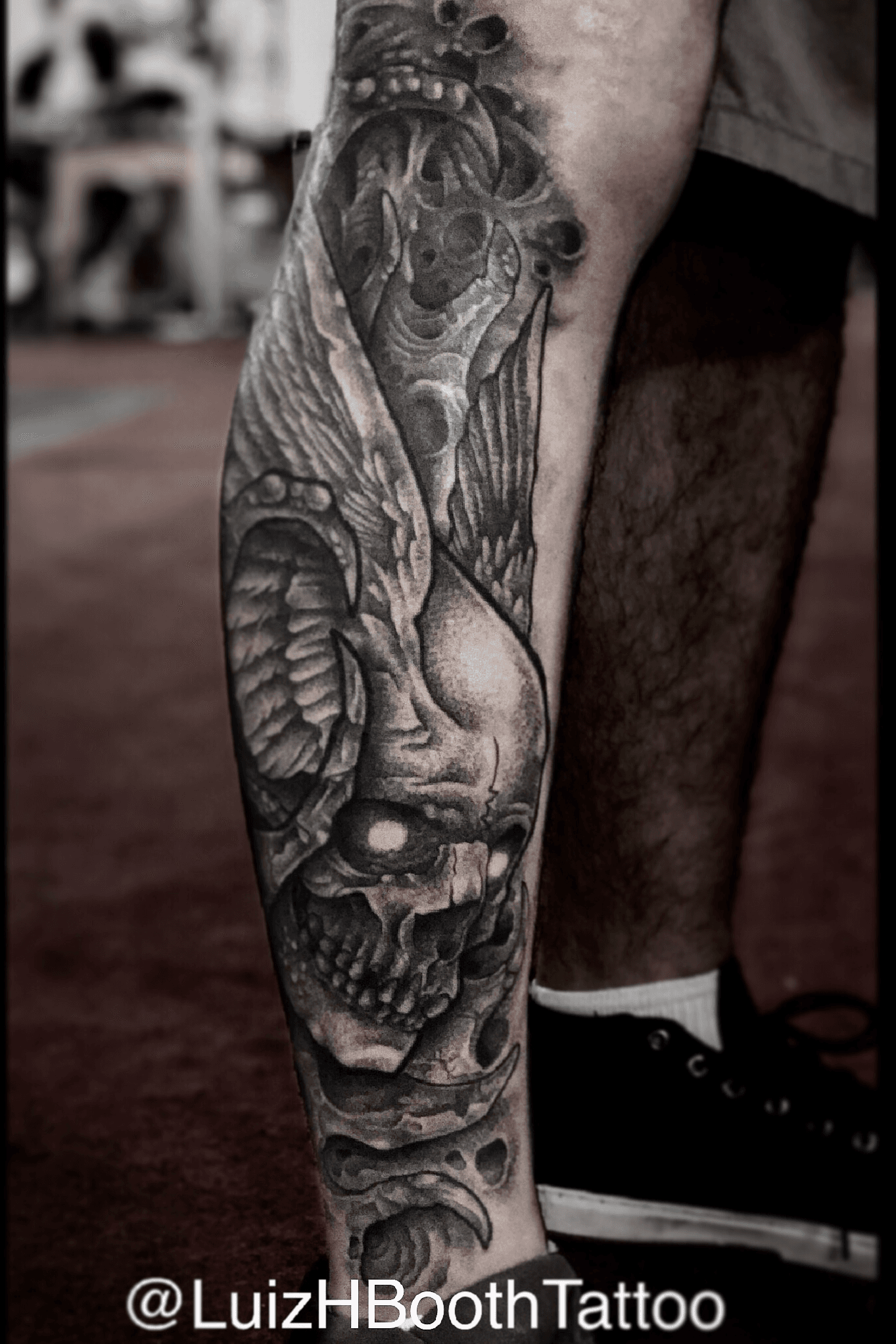 Skull wing tattoo Stock Photos Royalty Free Skull wing tattoo Images   Depositphotos