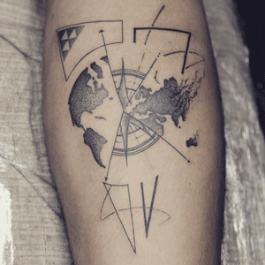 Geometric fine line compass with world map tattoo - Tattoo Chiang Mai   #geometric #fineline #dotworktattoo #compasstattoo #worldmap #instatattoo #inkstinctsubmission #inkstagram #inkedmag #inkaddict #tatouage #tatuagem #inkedlife #tattooculture #tattoolife #blacktattoo #tattoochiangmai #bnginksociety #tattoooftheday #tattooart #amazingtattoos #blackink 