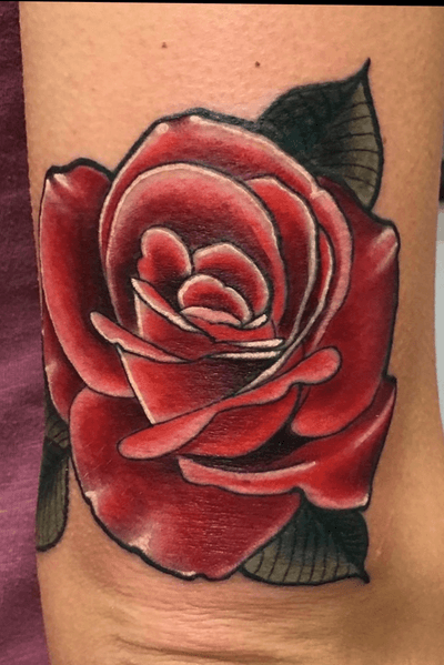 Rose above elbow from Philadelphia tattoo collective 