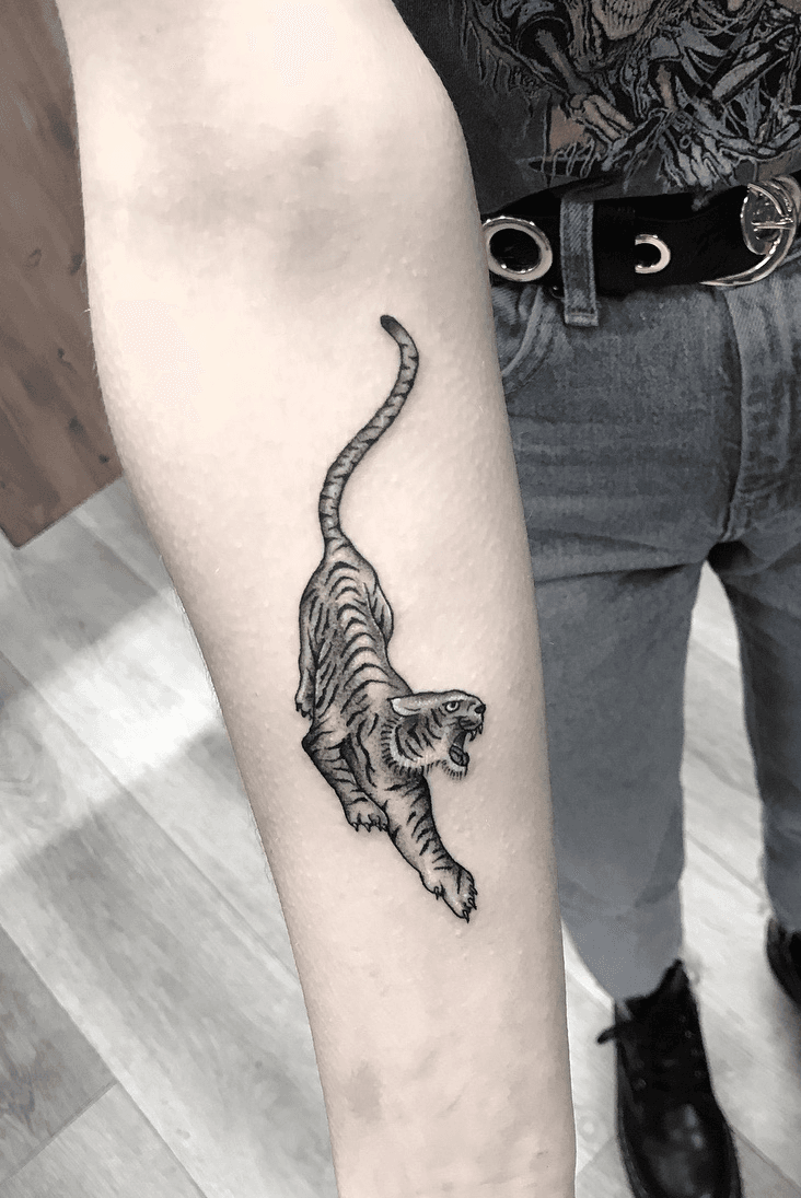 Buy WALKING TIGER Temporary Tattoo Tiger Tattoo Big Cat Tattoo Online in  India  Etsy