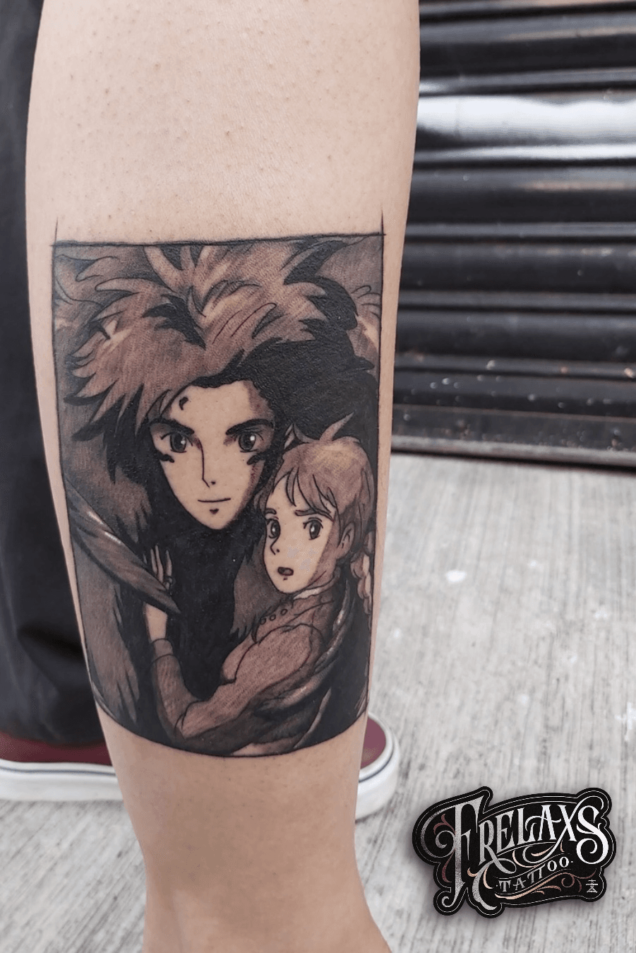 Thought you guys would like my fresh howl and sophie tattoos Still swollen  and oozing but I couldnt be more in love  rghibli