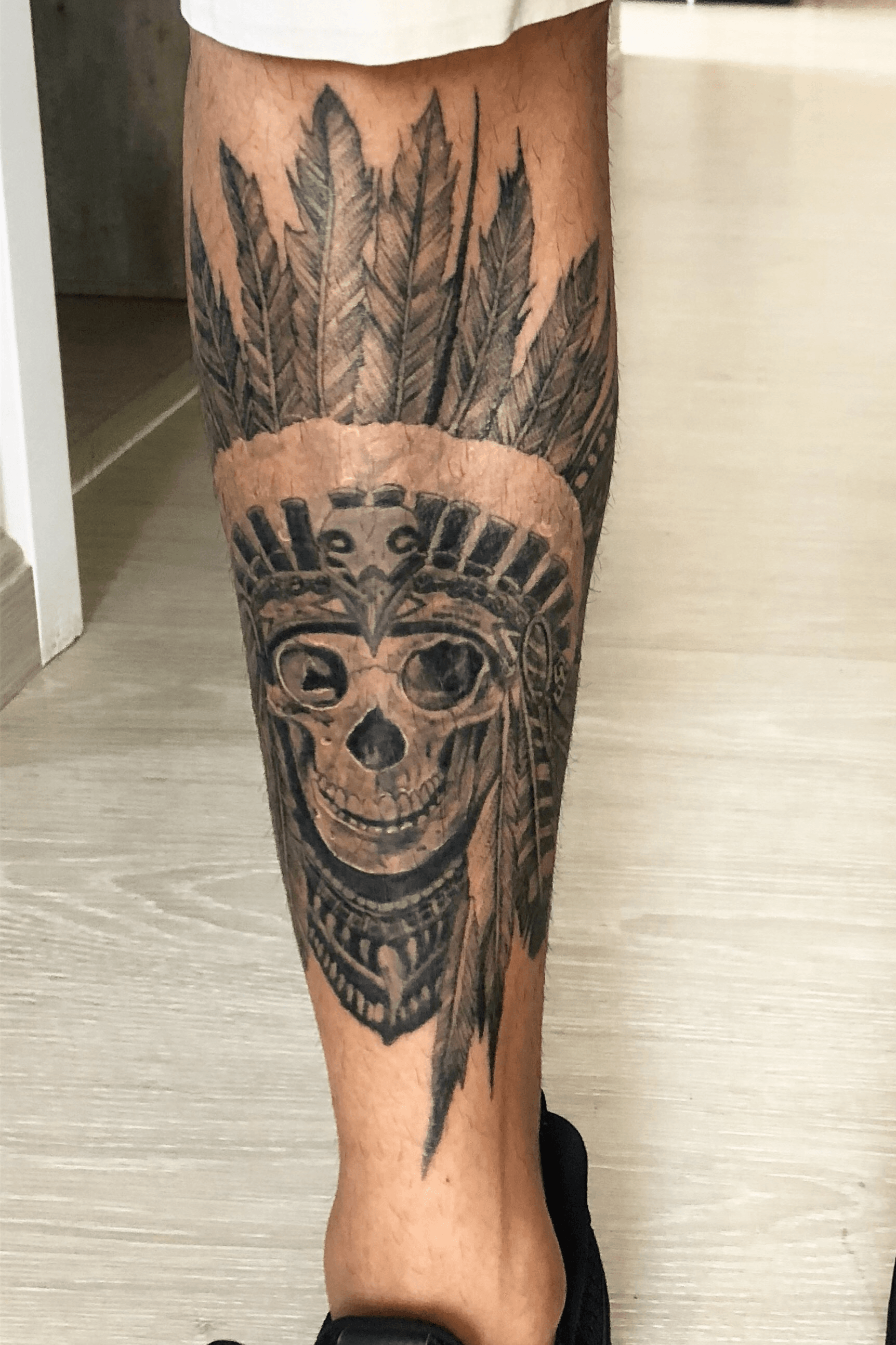 Jay Slaven Tattoos  Got to add this sweet skull and flowers to an existing  leg piece Pretty sure its gonna be a leg sleeve by the time we are done  Thanks