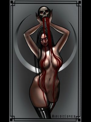 Bloody Witch #witch #occult #darkart #painting #digitalart #design #witchy #sexy #gorgeous #customart #marloeslupker #inkandintuition #amsterdam