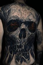 💀 #skull for my friend Adrian. #vainiusanomaly #horror #fantasy #creepy #realistic #color #dark #evil #unique #tattoo done with Intenze tattoo ink and Inkjecta machine