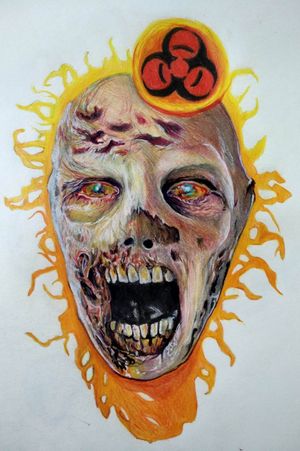 #zombie #tattoosketch #colortattoo #colorpencil #mixedmedia #colorpencils 