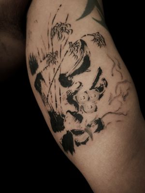 Brush stroke tattoo,“Email : hanutattoo@gmail.com IG : hanu.classic,, ▫️HANU▫️#tattoo #tattoodo #inked #ink #brushstroke #brushstroketattoo #brushtattoo #Korea #hanu
