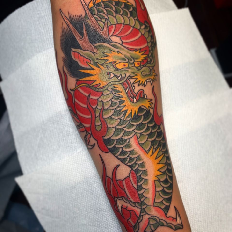 Tatuaje de Dennis Duran #DennisDuran #Japanese #color # Dragon 