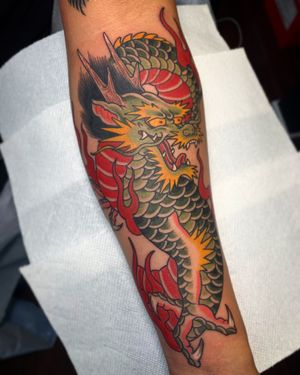 Tattoo by Dennis Duran #DennisDuran #japanese #color #dragon 