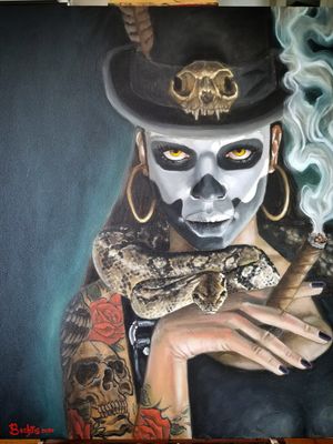 Done! Finito! #voodooqueen #painting #oiloncanvas #Miamibeach #artist #stayhome #iostoacasa #snake #tattooartistlife #tattooartist #painter #art #artistic 