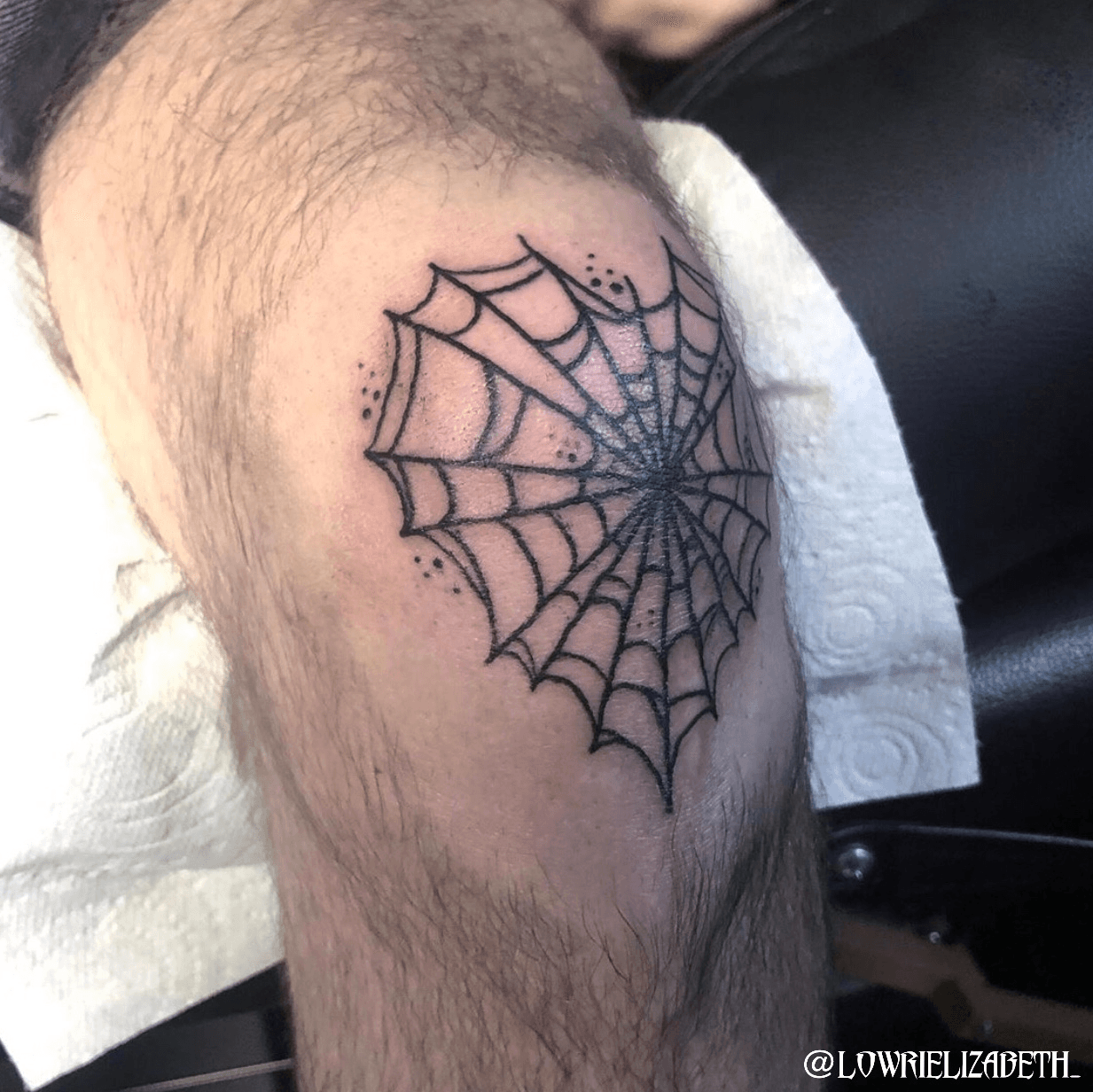 Knee Spider Web tattoo men at theYoucom