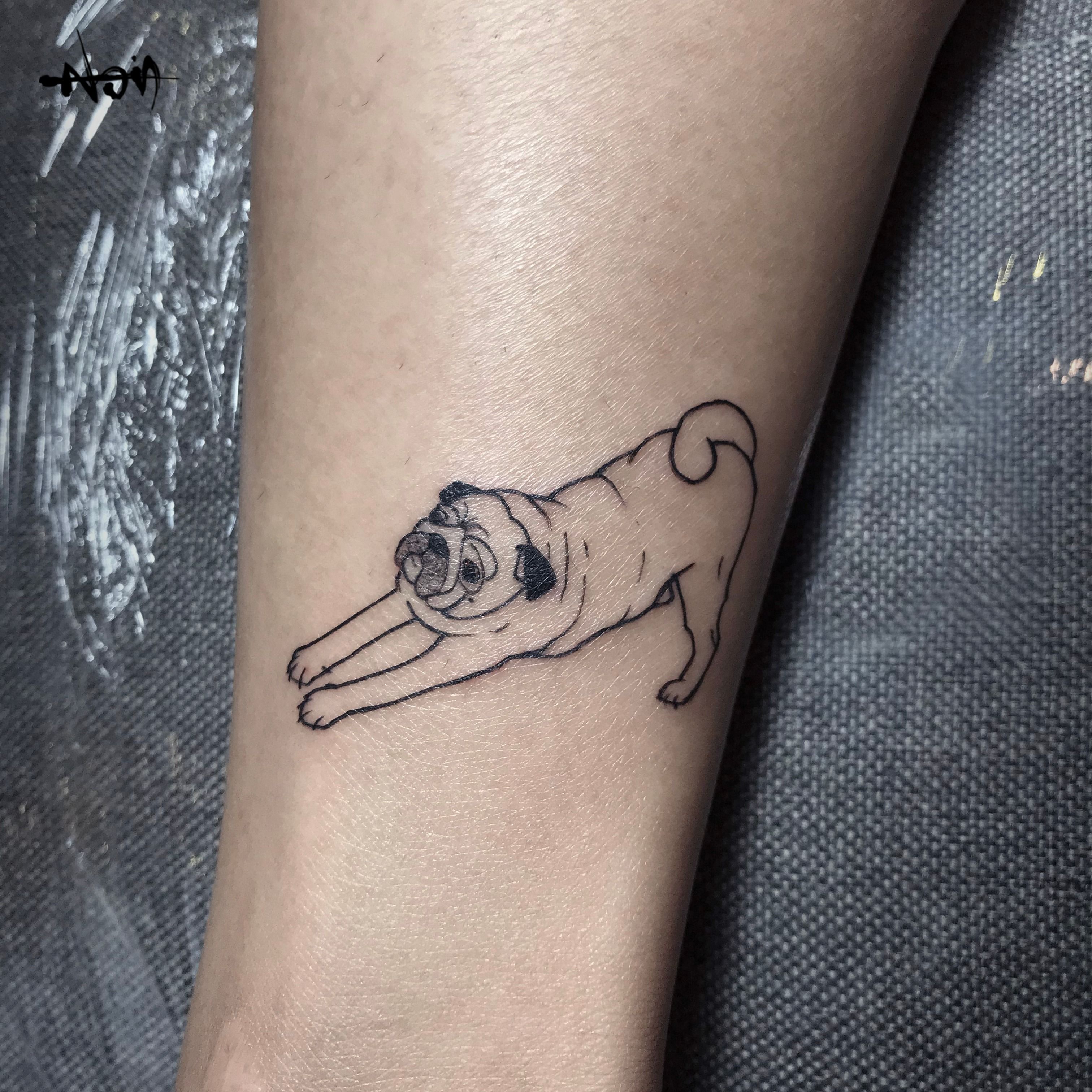 Tiny Geometric Pug Tattoo by Cagri Durmaz  Small dog tattoos Tattoo  designs Geometric dog tattoo