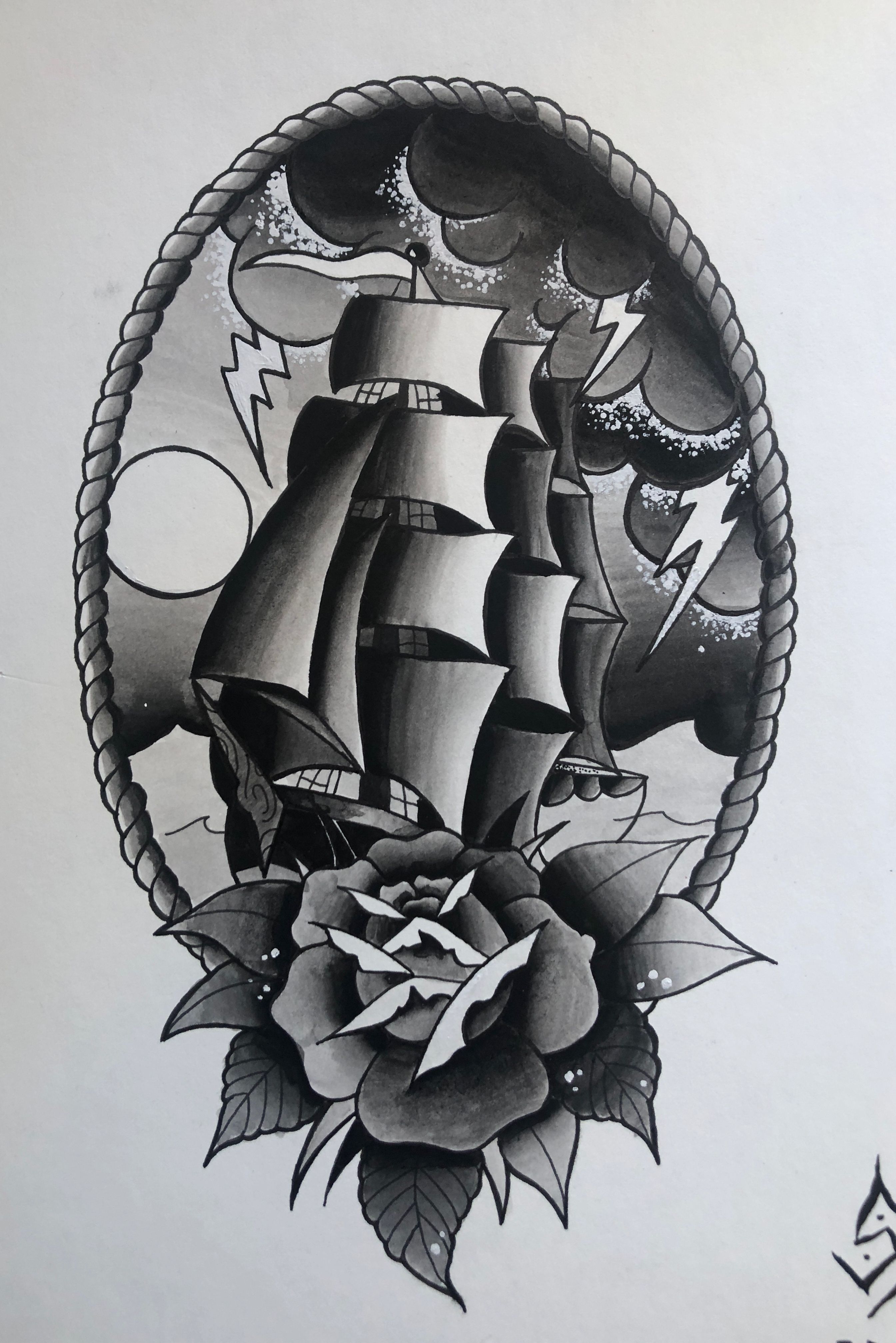 Tattoo uploaded by Sabrina Cartier • Boat #flash #print #traditional  #blackandgrey #blackwork #watercolor • Tattoodo