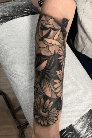 Black and grey floral sleeve 