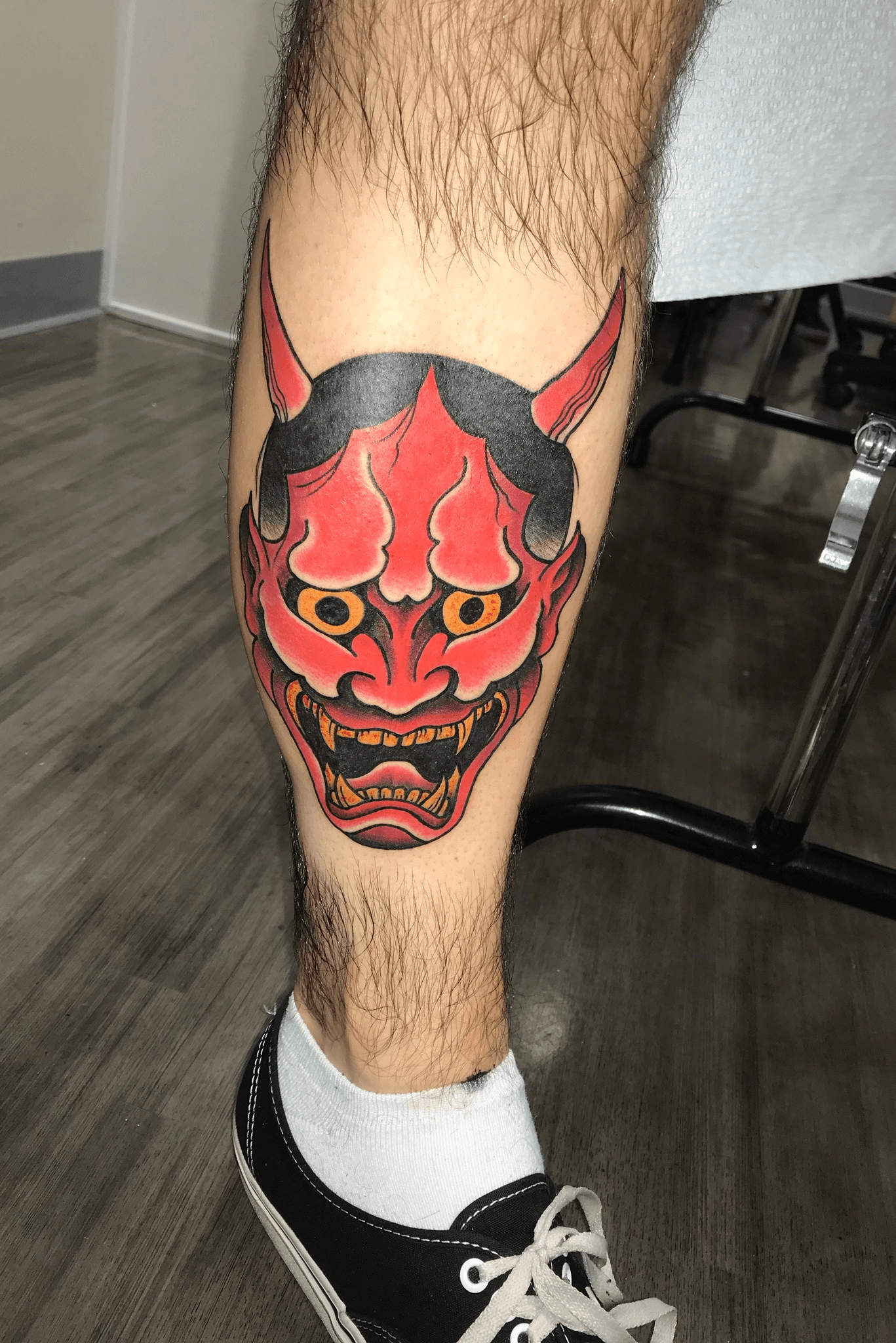 Tattoo uploaded by Jake  Old School Traditional Oni Mask  Tattoodo