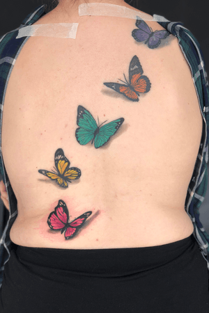 Butterfly back piece #butterfly #butterflytattoo #3dbutterfly 