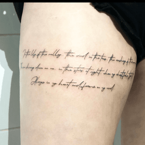 Quote on thigh #quotetattoo #quote