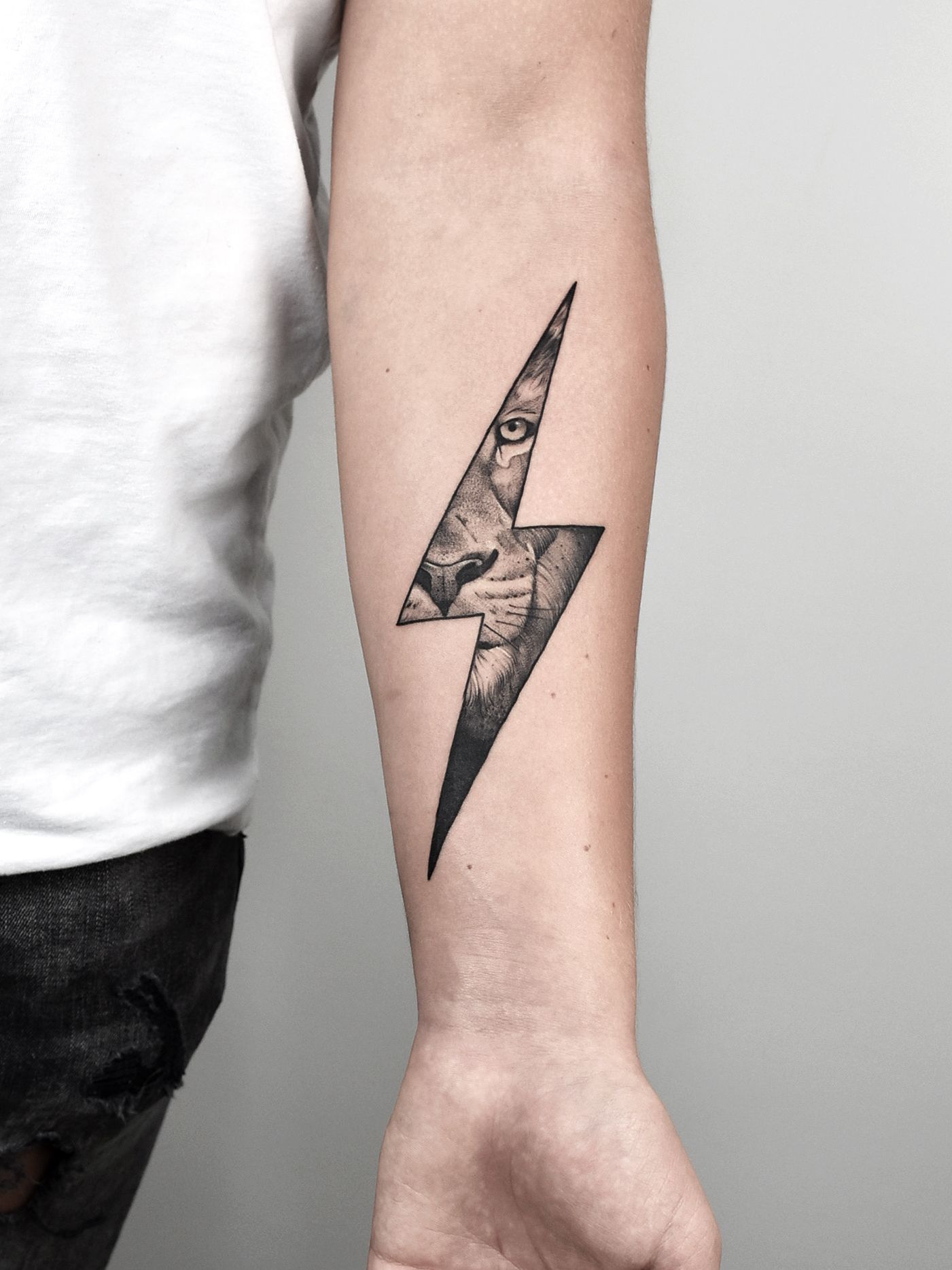 Geometric Lightning Bolt Tattoo Idea  BlackInk