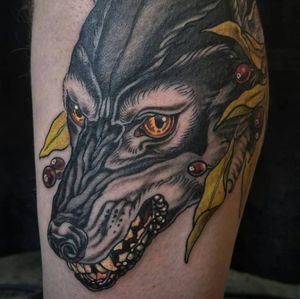 Wolf tattoo by Nicolas Durand #NicolasDurand #wolf