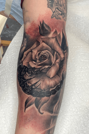 Rose with scorpion for my client Miguel 