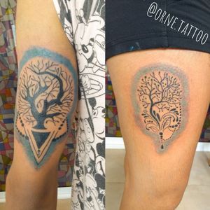 Tatuaje en pareja árboles Couple tattoo tree of life 