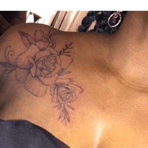 Roses on upper chest