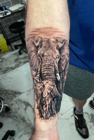 Nelly the Elephant tattoo I did on a client