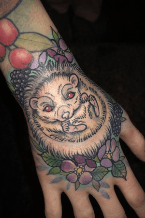 Hand Tattoo of my Pygmy hedgehog pixie💜