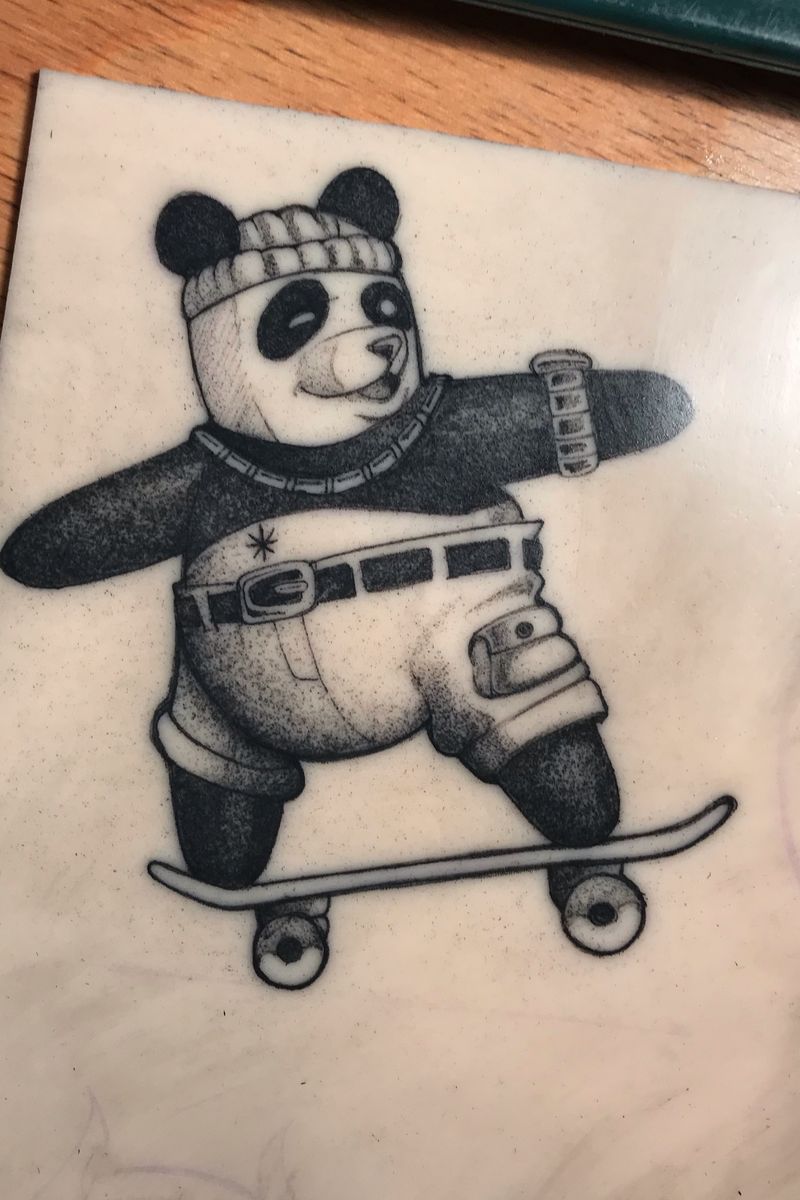 Tattoo Uploaded By Fabio skating panda Tattoodo