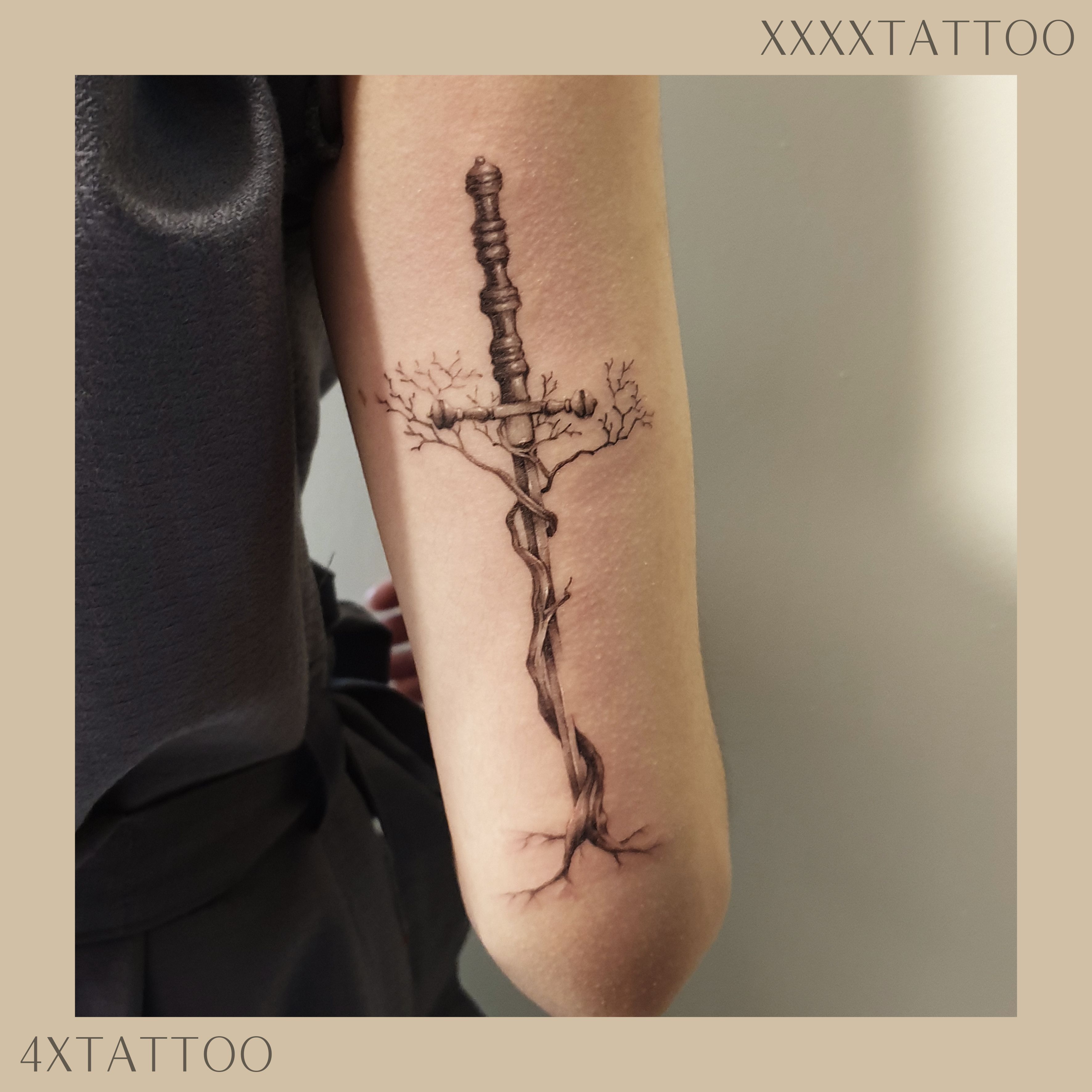 cross vine tattoo