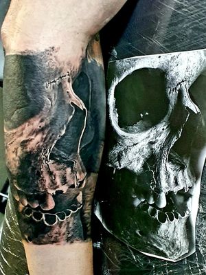 Skull done on outer forearm 