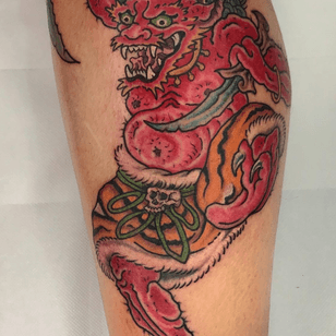 Tatuaje oni por antonello leuti #AntonelloLeuti #oni #yokai #demon #japanese #color