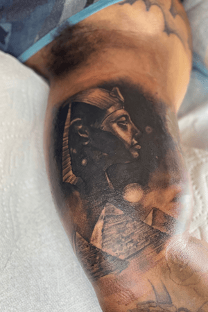 This Egyptian piece done in darker skin, trying to complete this sleeve I took over 