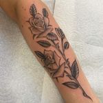 Rose tattoo by Anika Lukin #AnikaLukin #roses #blackandgrey #illusrative #chicano #flower #floral 