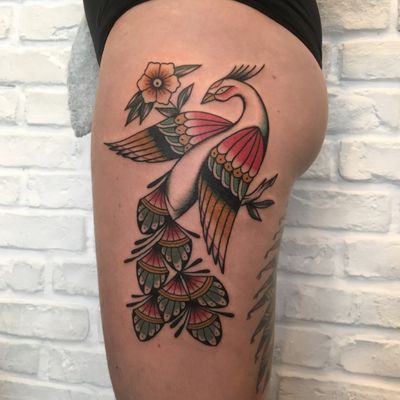Tattoo by Helena Front #HelenaFront #peacock #bird #floral