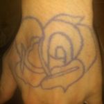 Rose Flower Outline.(Unfinished) Tattooed by self (Sheldon Eaton).
