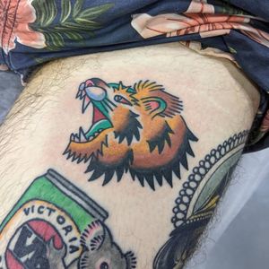 Tattooed by Tom Roder #lion #liontattoo  #traditionaltattoos #traditionaltattoo #animaltattoo #king