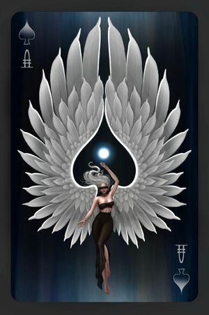 Ace of Spades#ace #aceofspades #playingcards #art #drawing #painting #angel #angelic #justice #ladyjustice #marloeslupker 