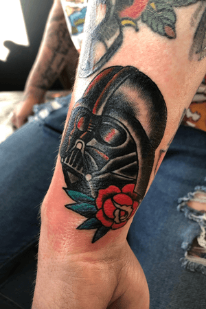 Vader head as part of an ongoing Star Wars sleeve 