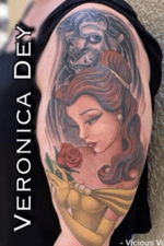 Beauty and the beast tattoo by Veronica Dey