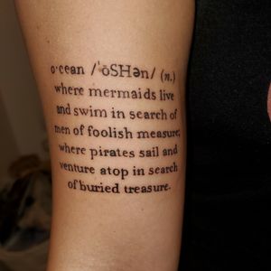 I wrote a poem and got it tattooed on my arm 😊 #mermaid #pirate #ocean #poem #poetry
