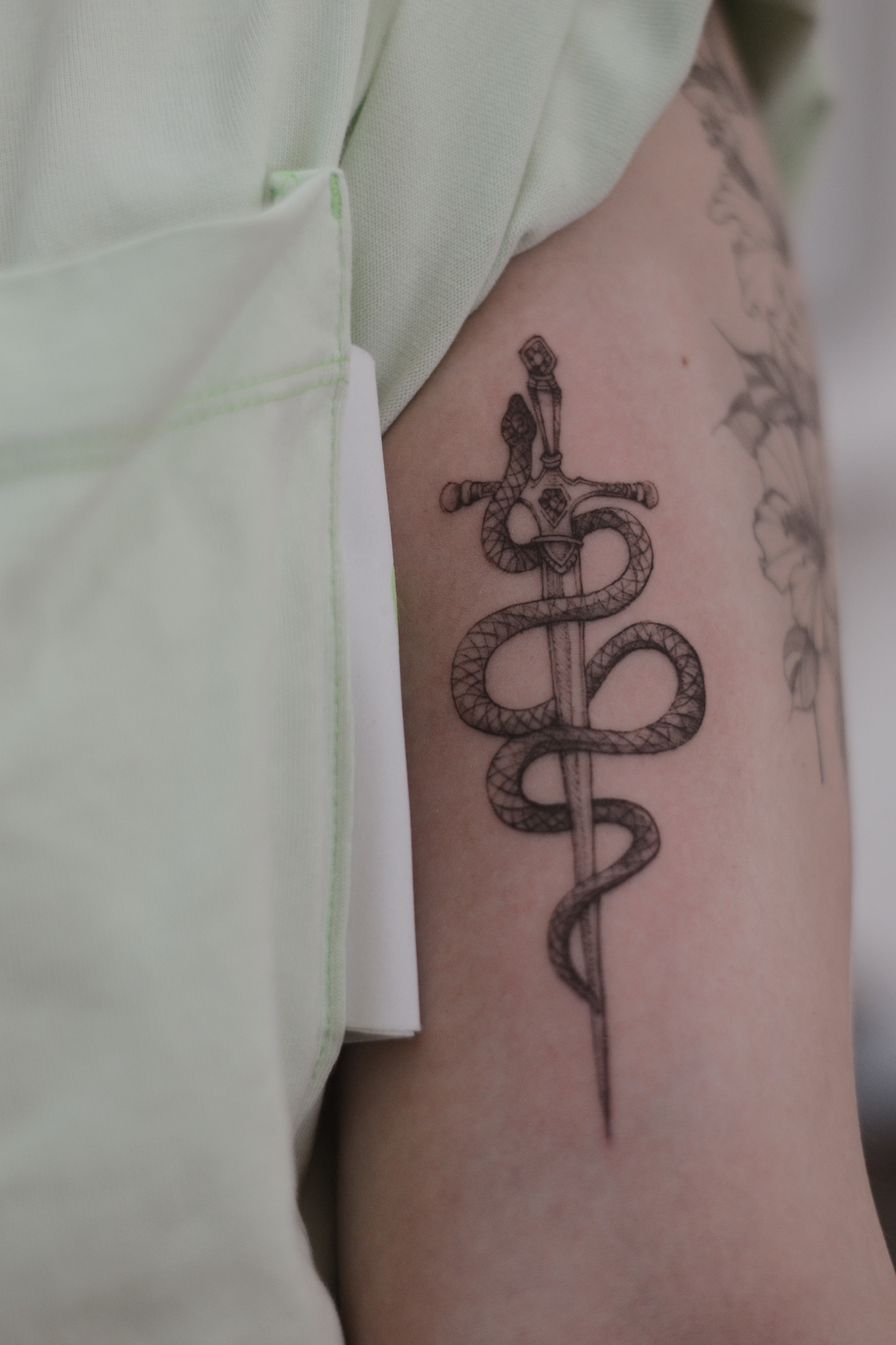 Tattoo uploaded by Lesine @le.sinex Hong Kong • Snake and sword ...